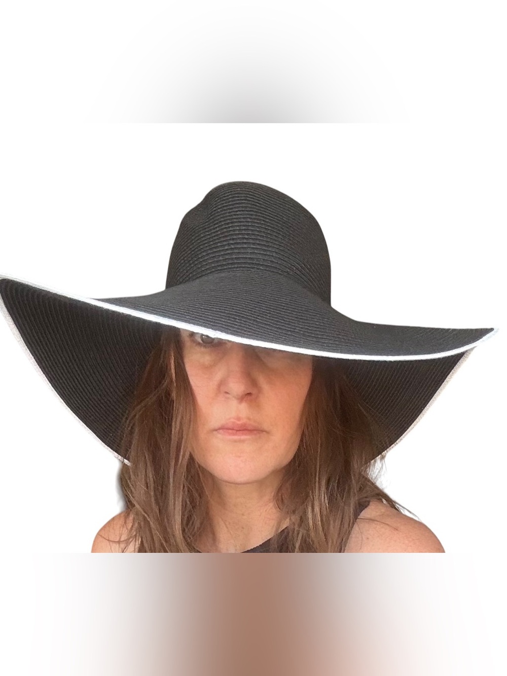 Banana Republic NWOT Wide Brim Sun Hat - Black with White Trim